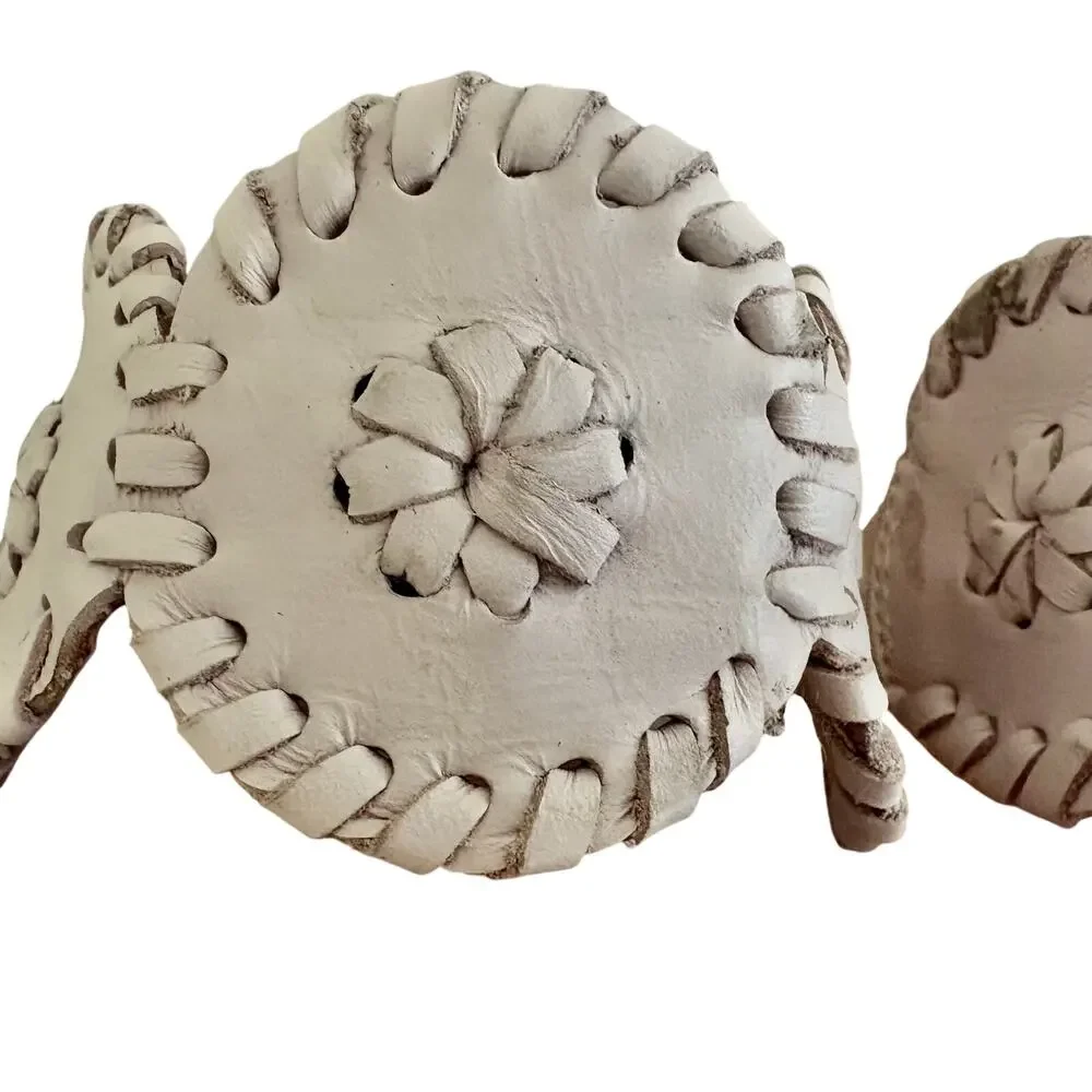 Jack Rogers Laurin Nappa Leather Medallion Stitched Flat Sandals Boho Western 4